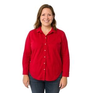 Excellent Old Navy Women’s Fuchsia Long Sleeve Button Down Casual Blouse Size L